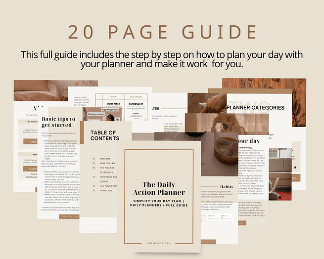 20 page guide on how to plan your day